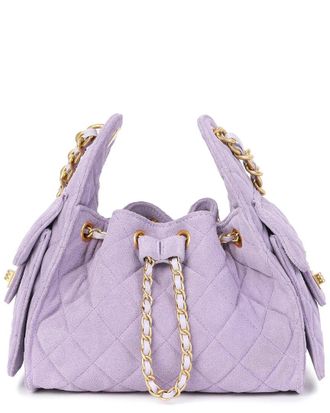 Tiffany & Fred Soft Quilted Suede Shoulder Bag