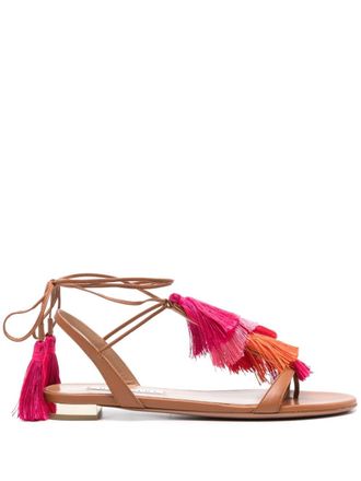 Aquazzura Sandali con nappa Capri - Marrone