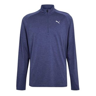 Puma Heren Performance-shirt met kwartritssluiting en lange mouwen (Blauwe Heide)