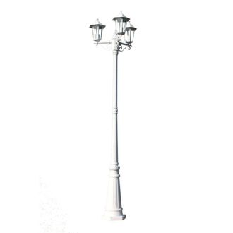 Berkfield Home Garden Light Post 3-arms 215 cm White Aluminium