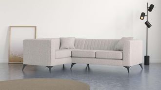 HOME AFFAIRE Ecksofa »MATTHEW L-Form ideal für kleine Räume, Masse B/T/H: 240/167/74 cm« elegantes Designsofa, Steppung im Rücken, incl. Zierkissen
