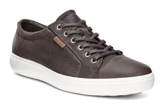 Ecco Mens Soft 7 Perf Tie Shoe In Coffee