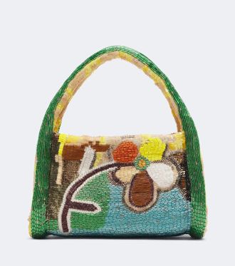 Alemais Al&eacute;mais Limelight beaded top-handle bag