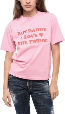 Dsquared2 Pink Graphic Crew Neck T-Shirt