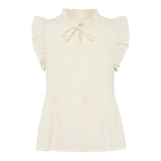 Part Two Blusa con mangas de volantes Tofu - Blouses & Shirts - Mujer - Beige - 2XL