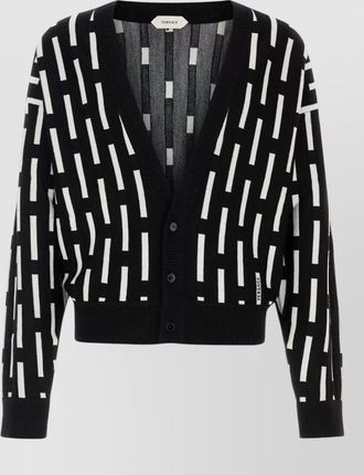 Versace wool ribbed cardigan