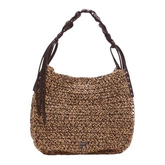 Ermanno Scervino Shoulder Bags, female, Brown, Size: ONE SIZE Borsa Hobo Grande in Rafia Bicolore