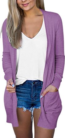 Generic FNKDOR Long Cardigan for Women UK Loose Casual Lightweight Ladies Spring Autumn Plus Size Long Sleeve V-Neck Knitted Longline Cardigan Sweaters Womens