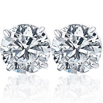 Pompeii3 Certified 1.10Ct TW 14K White Gold Diamond Stud Earrings