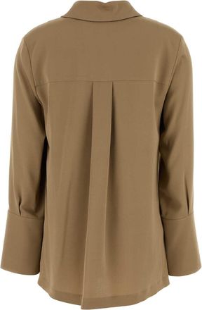 Max Mara Womens Camel Stretch Crepe Dover Blouse Nocciola Exterior: Silk Elastane Maglie Sweater