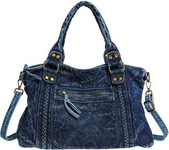 Generic Cymwer Denim Shoulder Bag Fashion Underarm Bag Large Crossbody Bag for Women (Blue)