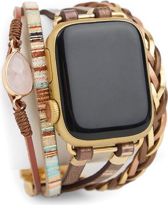 Saachi Crystal Boho Apple Watch Watchband in Brown Multi at Nordstrom Rack