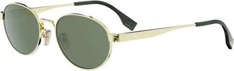 Fendi Sky Oval Zonnebril - Dames - Zonnebrillen - Geel - 55 MM - Accessoires