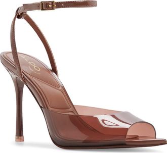 Aldo Belen Ankle Strap Peep Toe Sandal in Brown at Nordstrom, Size 6.5