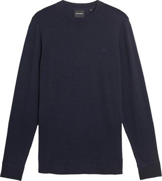 Lyle & Scott Truien & Vesten, Heren, Blauw, XL, Katoen, Tonal Superfine Crew Neck Jumper