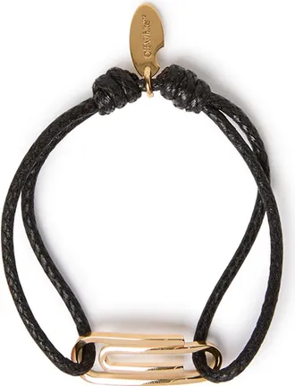 Off-white Mens Black Paperclip Cord Bracelet at Nordstrom