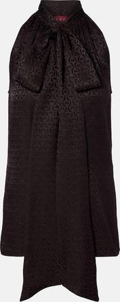 Gucci Top Horsebit in jacquard di seta