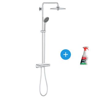 GROHE Vitalio Joy System 260, Columna De Ducha Con Mezclador Termost&aacute;tico + Chorro Ravak Cleaner (26403001) - Grohe