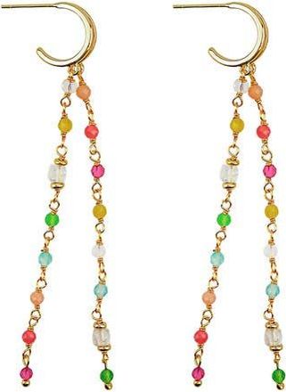 Panacea Crystal Linear Drop Huggie Hoop Earrings in Gold Multi at Nordstrom Rack