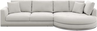Castlery Hamilton Round Chaise Sectional Sofa Right Facing Customized, Performance Fleece, Medium Grey, Spill Resistant, Removable Covers for Castlery