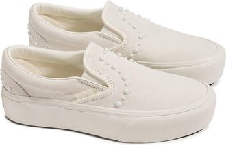 Vans Classic Slip-On Platform Sneaker in Pearls Marshmallow at Nordstrom, Size 6.5 Womens