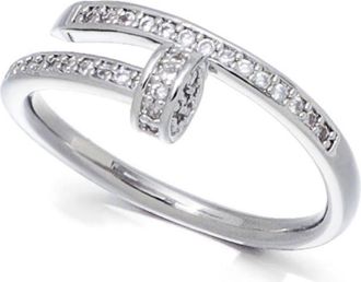 Adornia Cubic Zirconia Nail Bypass Ring in Silver at Nordstrom Rack, Size 9