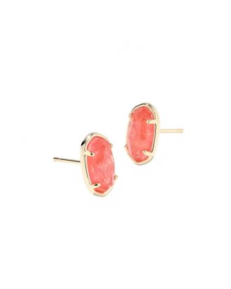 Kendra Scott Womens Grayson Stone Stud Earrings In Papaya Iridescent Mother-Of-Pearl
