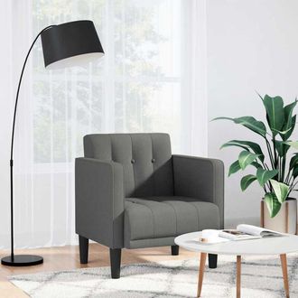 vidaXL Sill&oacute;n Con Reposabrazos De Tela Gris Oscuro 53 Cm Vidaxl