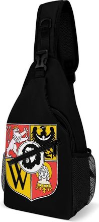 Generic Wroclaw Coat of Arms Unisex Shoulder Bags Casual Crossbody Chest Bag Sling Backpack for Hiking Cycling Travel