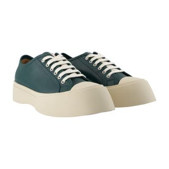 Marni Mens Calfskin Leather Sneaker Green