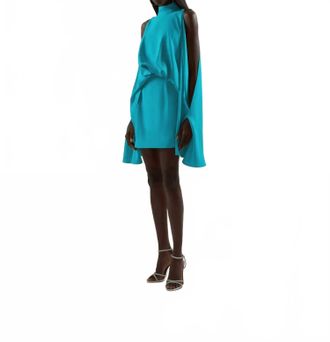 Taller Marmo Mini Bacall Dress In Turquoise