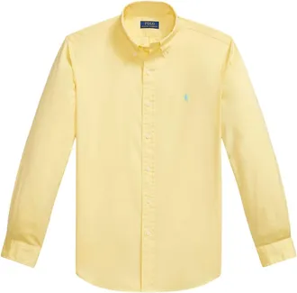 Ralph Lauren Overhemden, Heren, Geel, L, Katoen, Polo Pony Shirt met Lange Mouwen