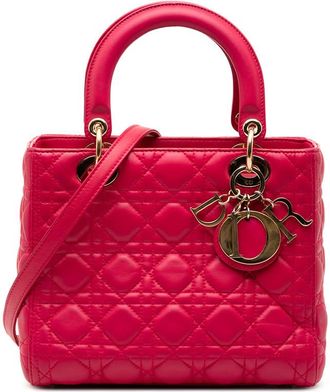 Dior Pre-owned Dior Medium Lambskin Cannage Lady Dior 15-BO-0124