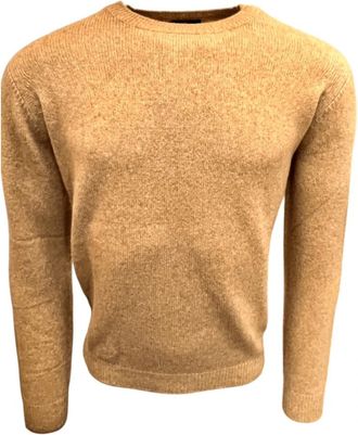 Roberto Collina Rondgebreide Pullover - Heren - Ronde hals truien - Geel - 2XL - Wol - Truien & Vesten