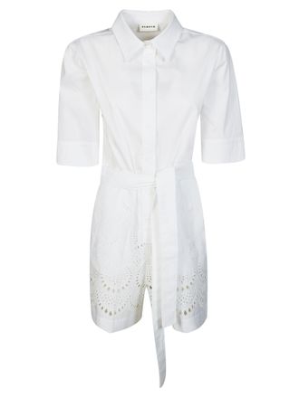 P.A.R.O.S.H. White Eyelet Embroidered Romper