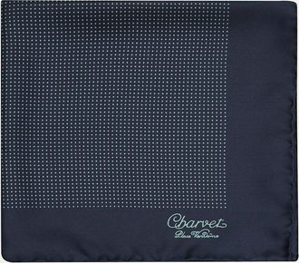 Charvet Mens Silk Dot-Print Pocket Square
