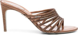 Rene Caovilla Sandali con strass 90mm - Marrone