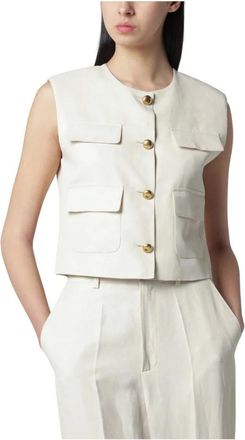 P.A.R.O.S.H. Vests, female, Beige, Size: S Gilet
