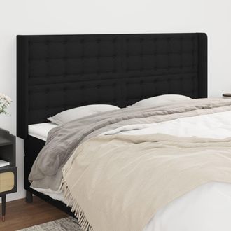 vidaXL Cabecero Con Orejas De Tela Negro 163x16x118/128 Cm Vidaxl