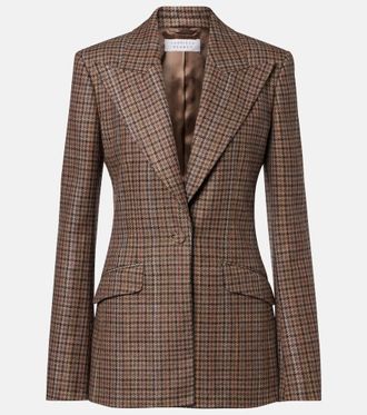 Gabriela Hearst Blazer Leiva de lana y seda con pata de gallo