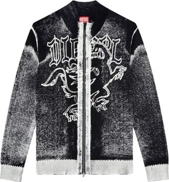 Diesel Cardigans - Heren - Vesten - Zwart - M - Katoen - Truien & Vesten