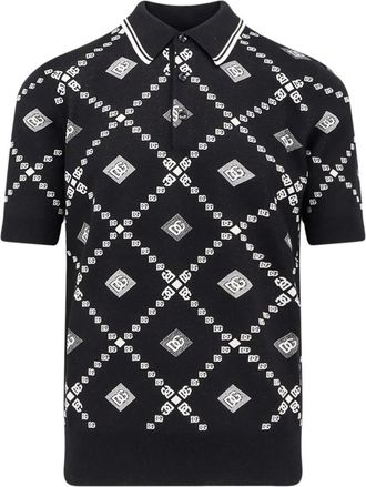 Dolce & Gabbana Round-neck Knitwear, male, Black, XL, Black Logo T-shirts and Polos
