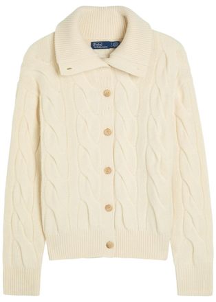 Polo Ralph Lauren Cable-knit Wool and Cashmere-blend Cardigan - Cream - S (UK8-10 / S)