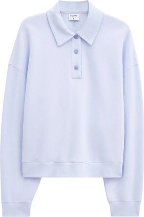 Filippa K Blauw Polo Sweatshirt met Polokraag - Dames - Polos - Blauw - S - Katoen - Tops