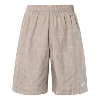 Nike Reflective Loose Plaid Sports Shorts Gray DA1516-040