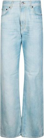 Haikure Jeans Korea Dritto Effetto Lavato - Dames - Flared Jeans - Blauw - W24 - Jeans