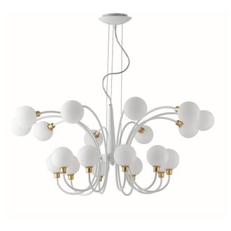 Netlighting Aida 20 Light Multi Arm Globe Ceiling Pendant White Gold G9