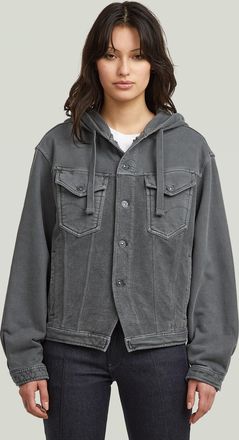 G-Star Washed Hoodie Sweaterjack - Grijs - Dames