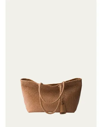 Prada Madras Woven Leather Tote Bag