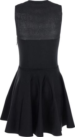 Givenchy Womens Black Crew Neck Dress With Flared Skirt Viscose